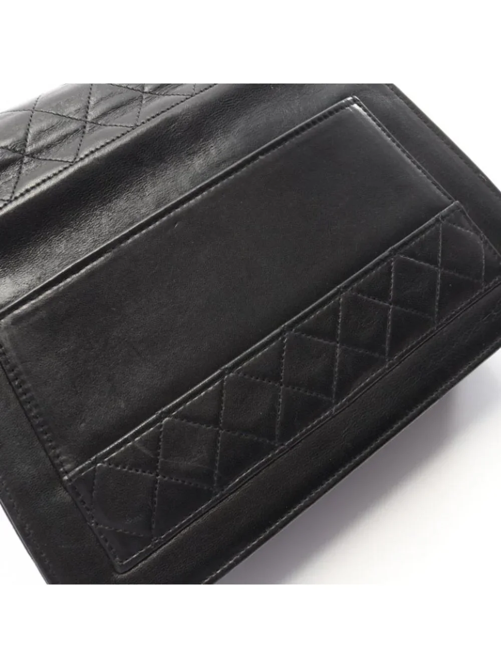 Chanel Shoulder Bag Quilted Black Leather Chain